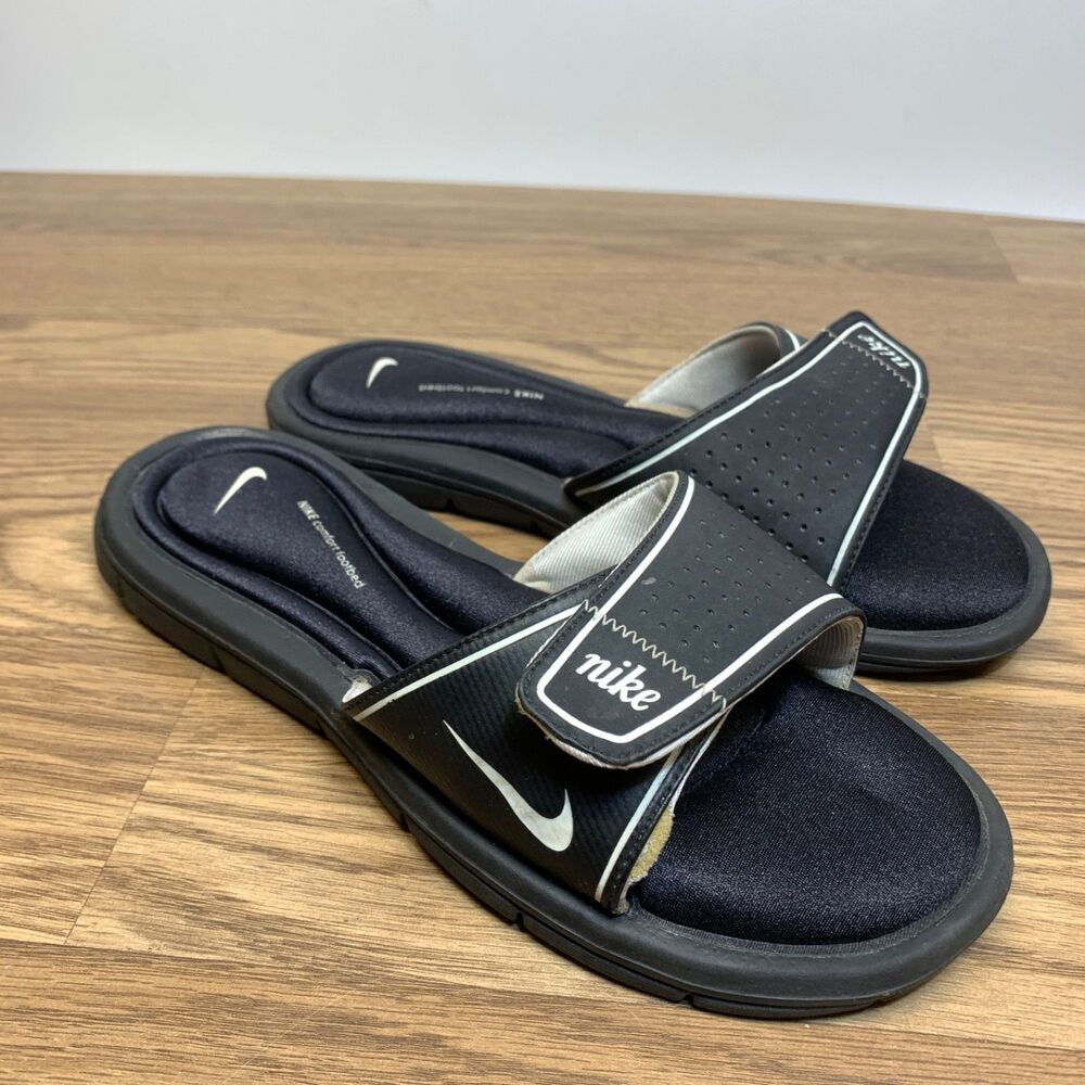 Nike Contour Footbed Black Slides Womens Size‎ 10 Sandals Black Comfort